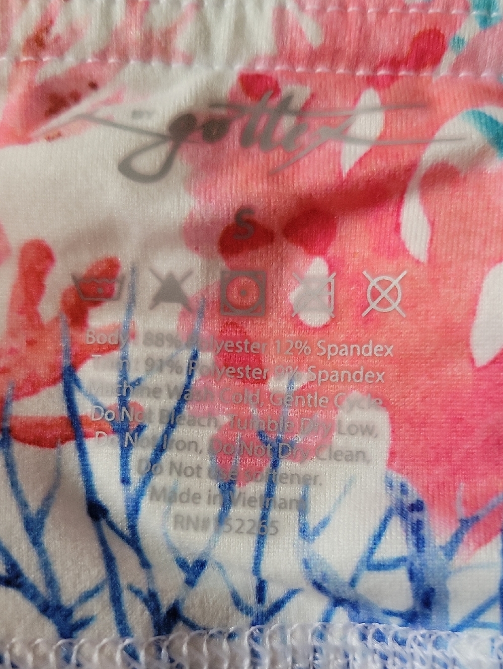 NWT Gottex Skort Multi Coral Print Golf Tennis Ruffle Hem Athletic Cooling SM - Picture 7 of 10